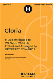 Gloria Three-Part Mixed choral sheet music cover Thumbnail